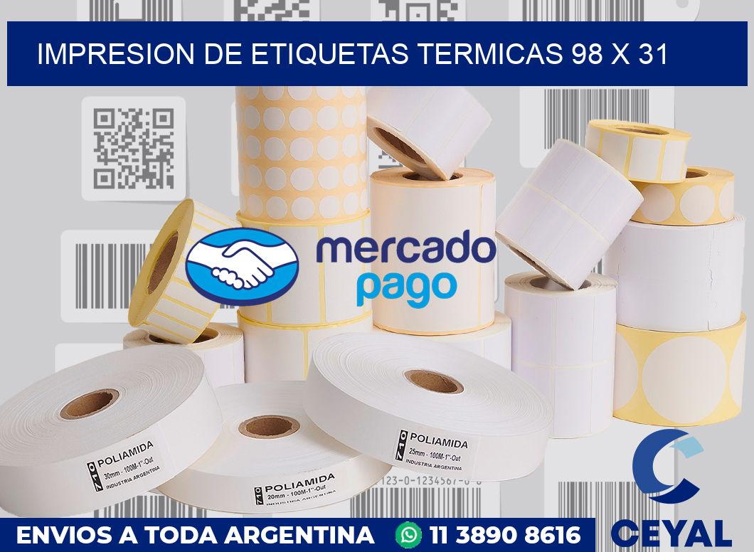 Impresion de etiquetas termicas 98 x 31