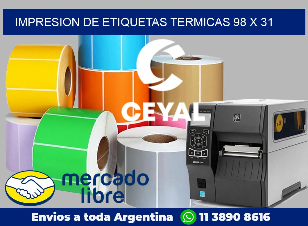 Impresion de etiquetas termicas 98 x 31