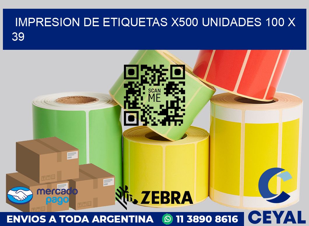 Impresion de etiquetas x500 unidades 100 x 39