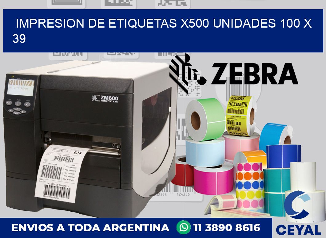 Impresion de etiquetas x500 unidades 100 x 39