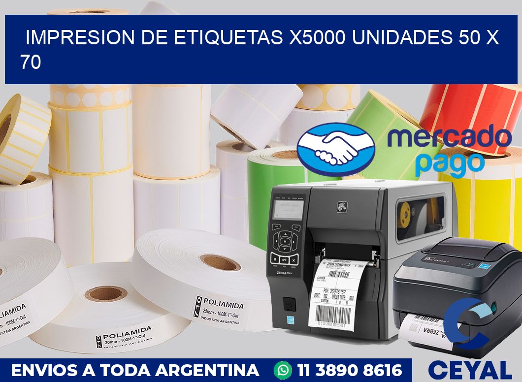 Impresion de etiquetas x5000 unidades 50 x 70