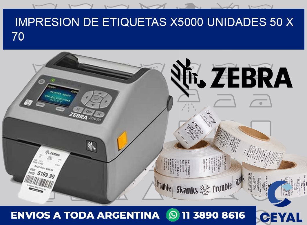 Impresion de etiquetas x5000 unidades 50 x 70