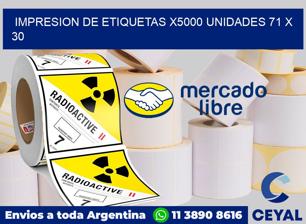 Impresion de etiquetas x5000 unidades 71 x 30