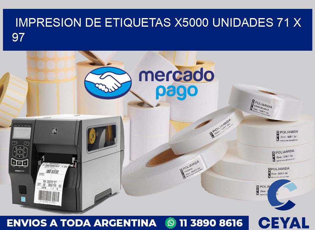 Impresion de etiquetas x5000 unidades 71 x 97