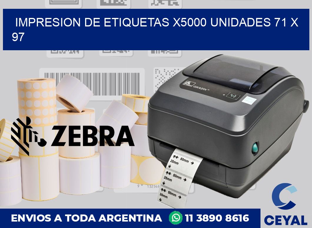 Impresion de etiquetas x5000 unidades 71 x 97