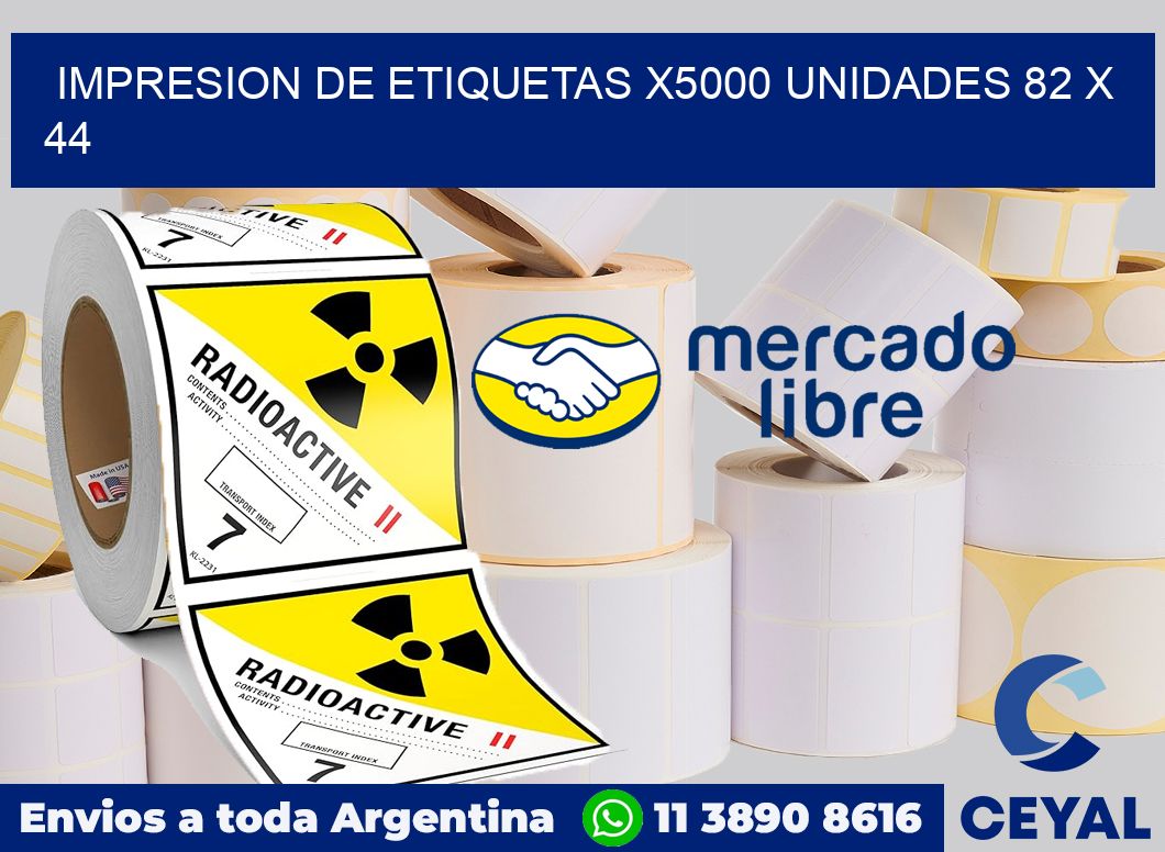 Impresion de etiquetas x5000 unidades 82 x 44