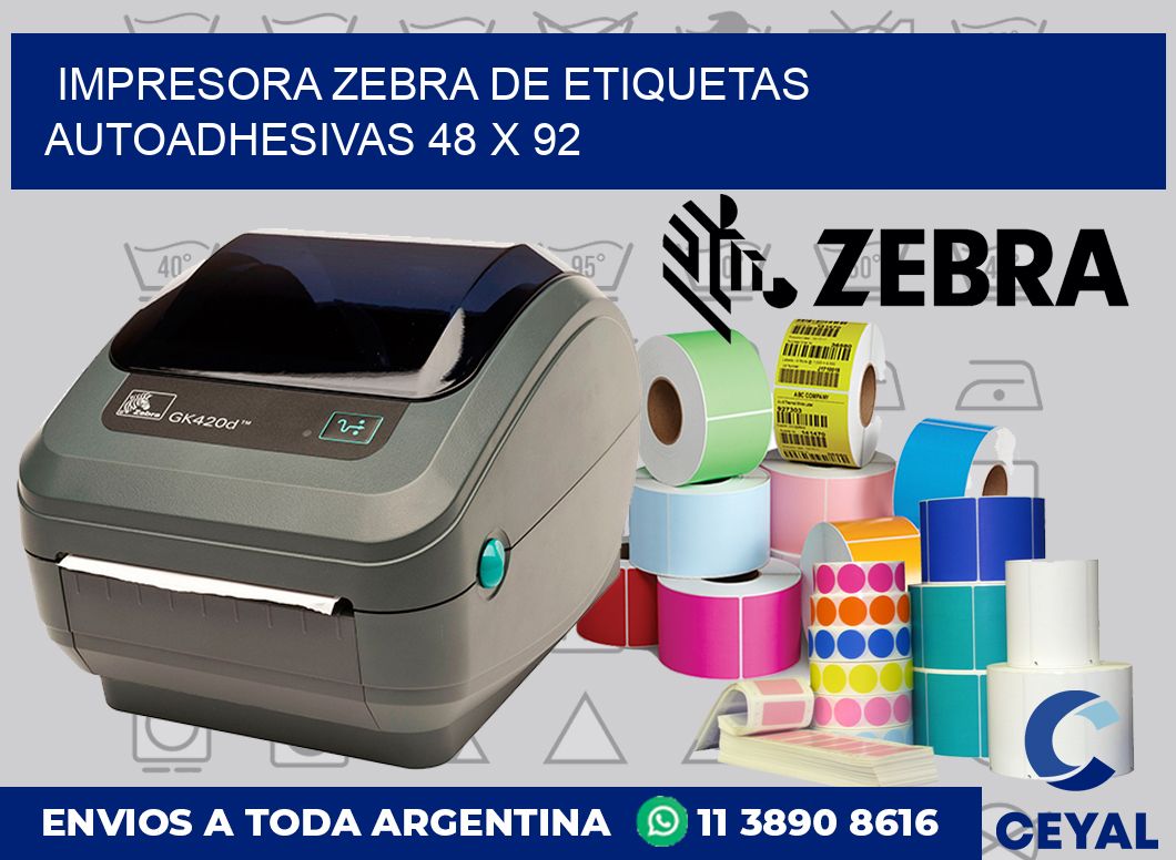 Impresora Zebra de etiquetas autoadhesivas 48 x 92