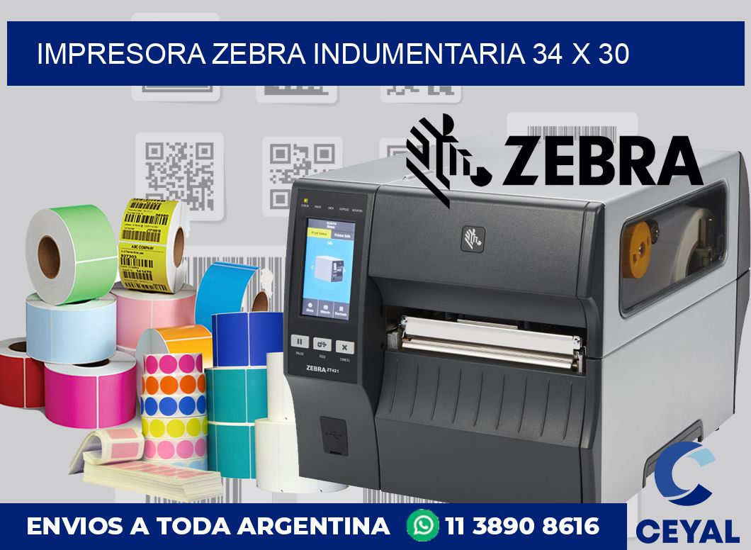 Impresora Zebra indumentaria 34 x 30
