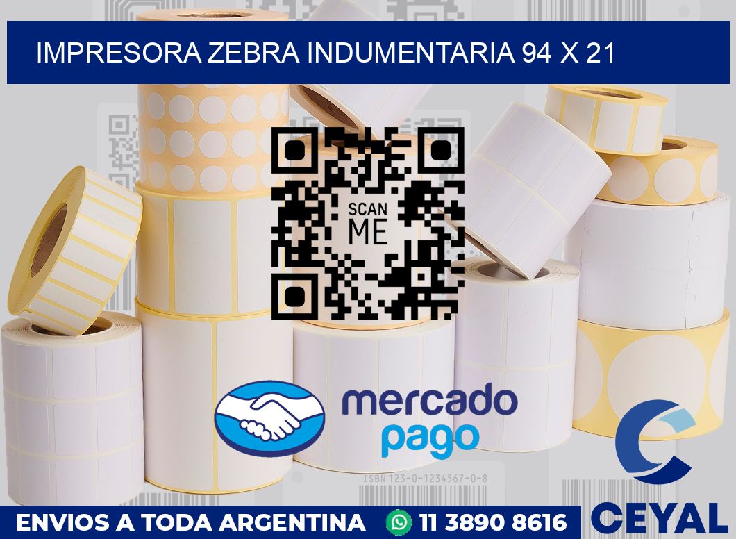 Impresora Zebra indumentaria 94 x 21