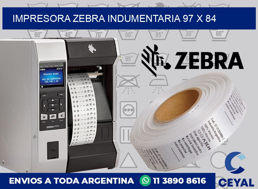 Impresora Zebra indumentaria 97 x 84