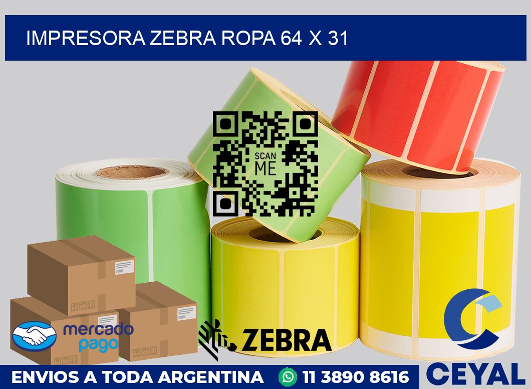 Impresora Zebra ropa 64 x 31