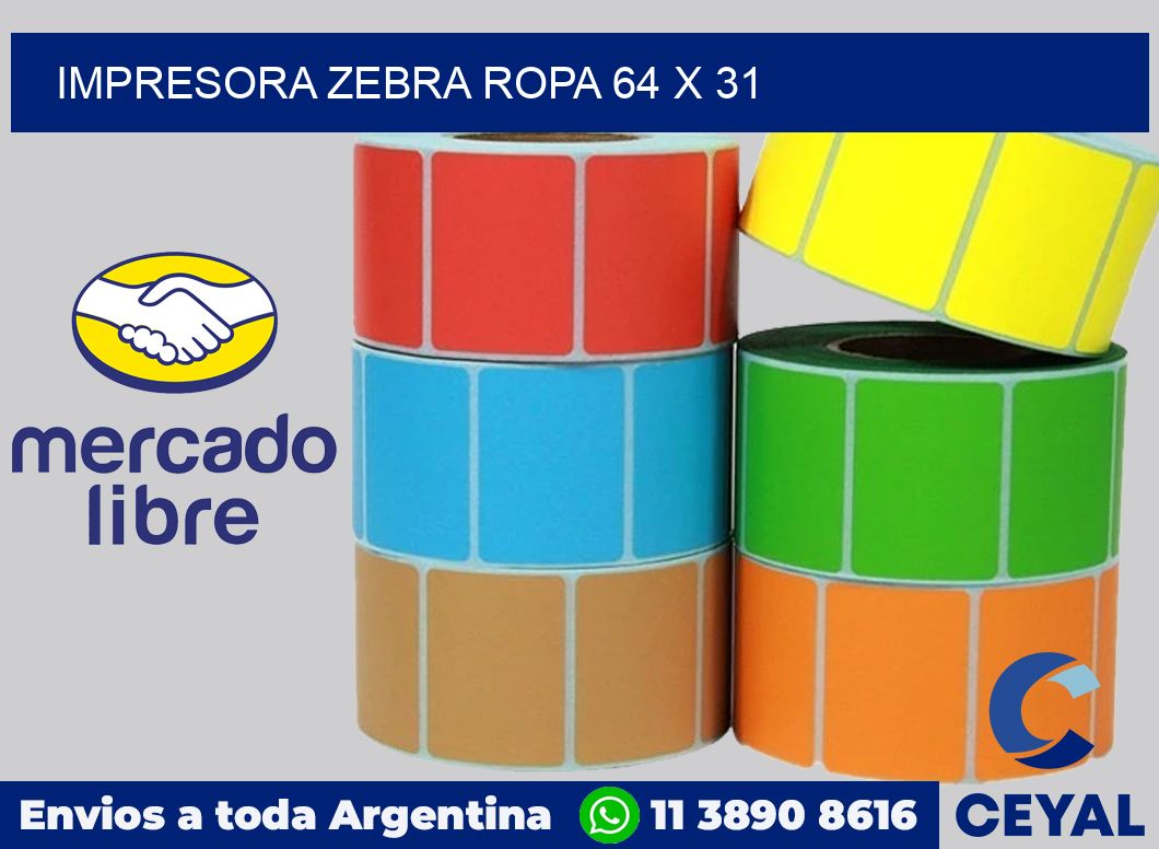 Impresora Zebra ropa 64 x 31