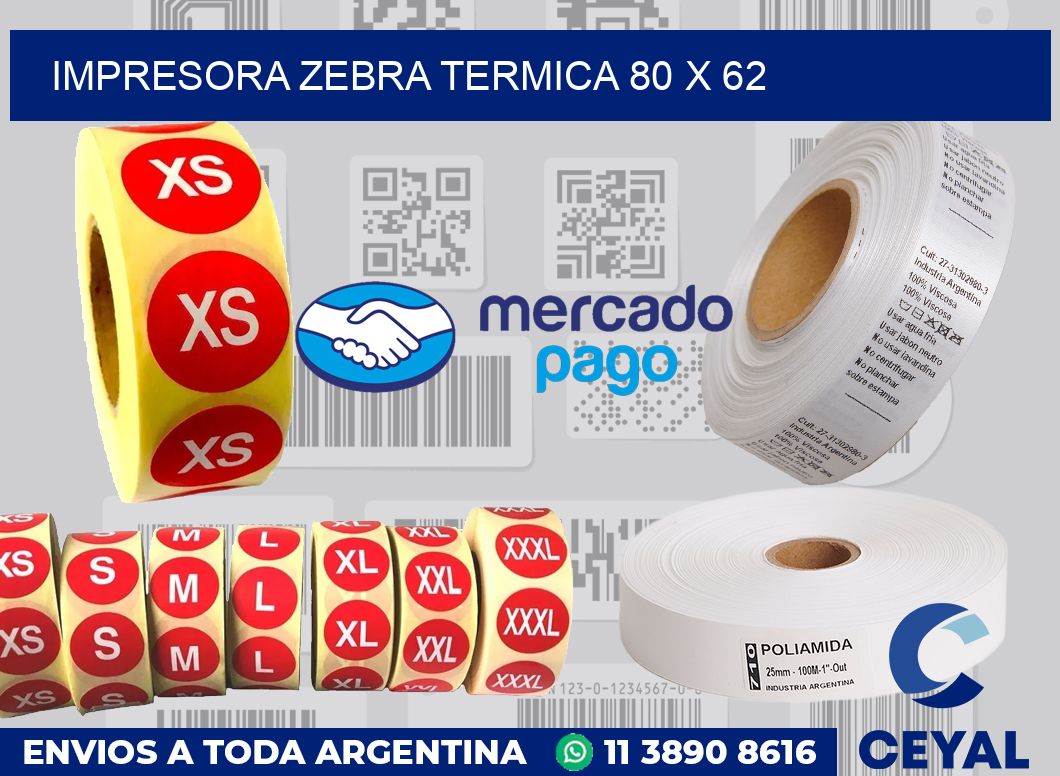 Impresora Zebra termica 80 x 62
