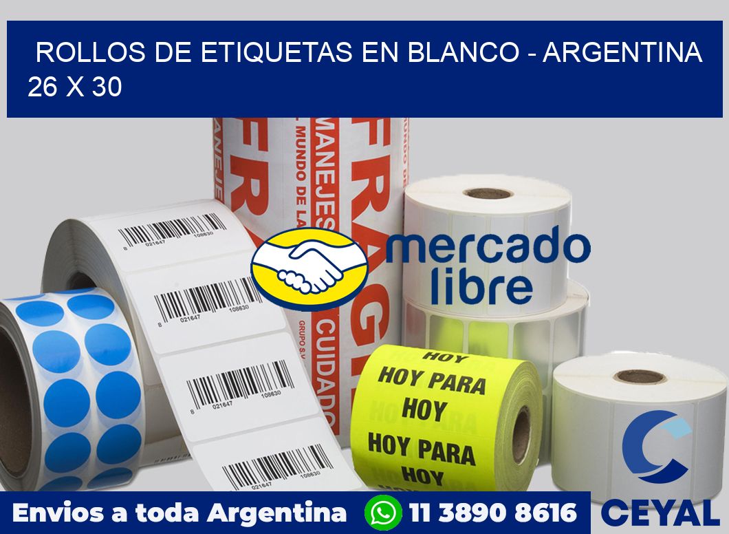 Rollos de etiquetas en blanco - Argentina 26 x 30