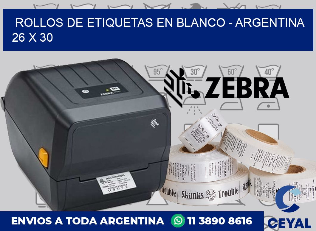 Rollos de etiquetas en blanco – Argentina 26 x 30