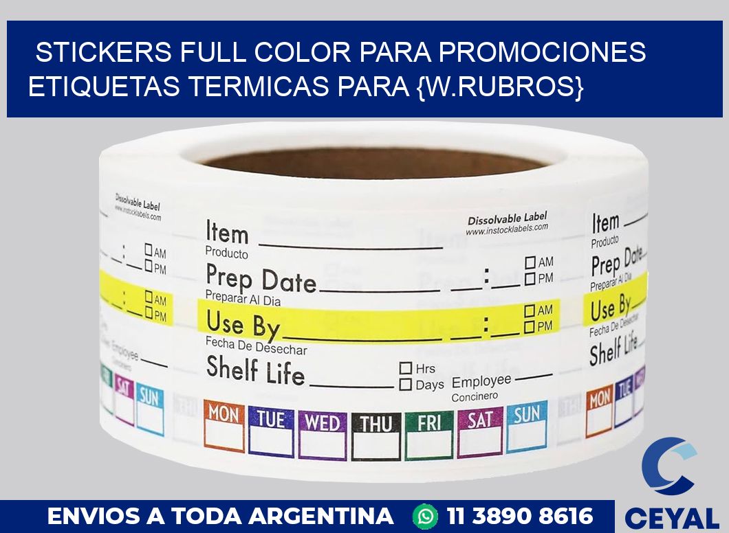 STICKERS FULL COLOR PARA PROMOCIONES Etiquetas termicas para {w.rubros}