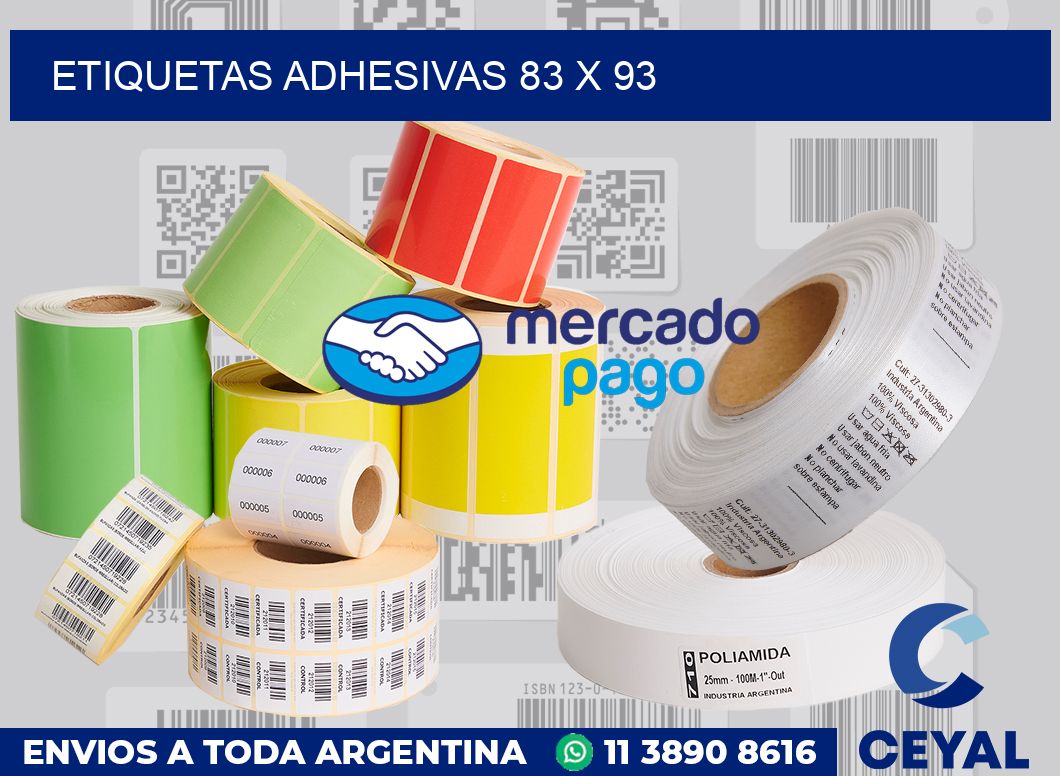 etiquetas adhesivas 83 x 93