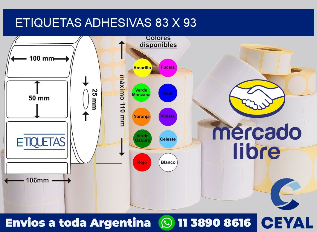 etiquetas adhesivas 83 x 93