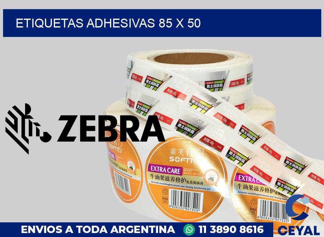 etiquetas adhesivas 85 x 50