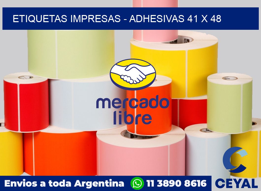 etiquetas impresas - Adhesivas 41 x 48