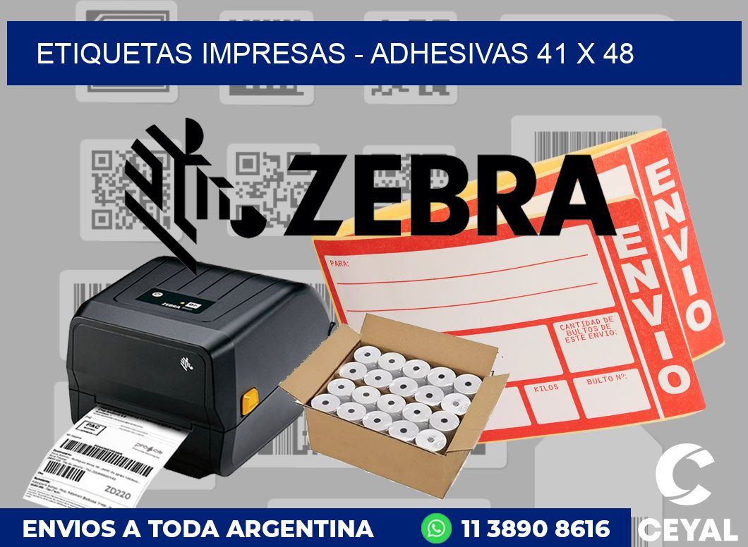 etiquetas impresas - Adhesivas 41 x 48