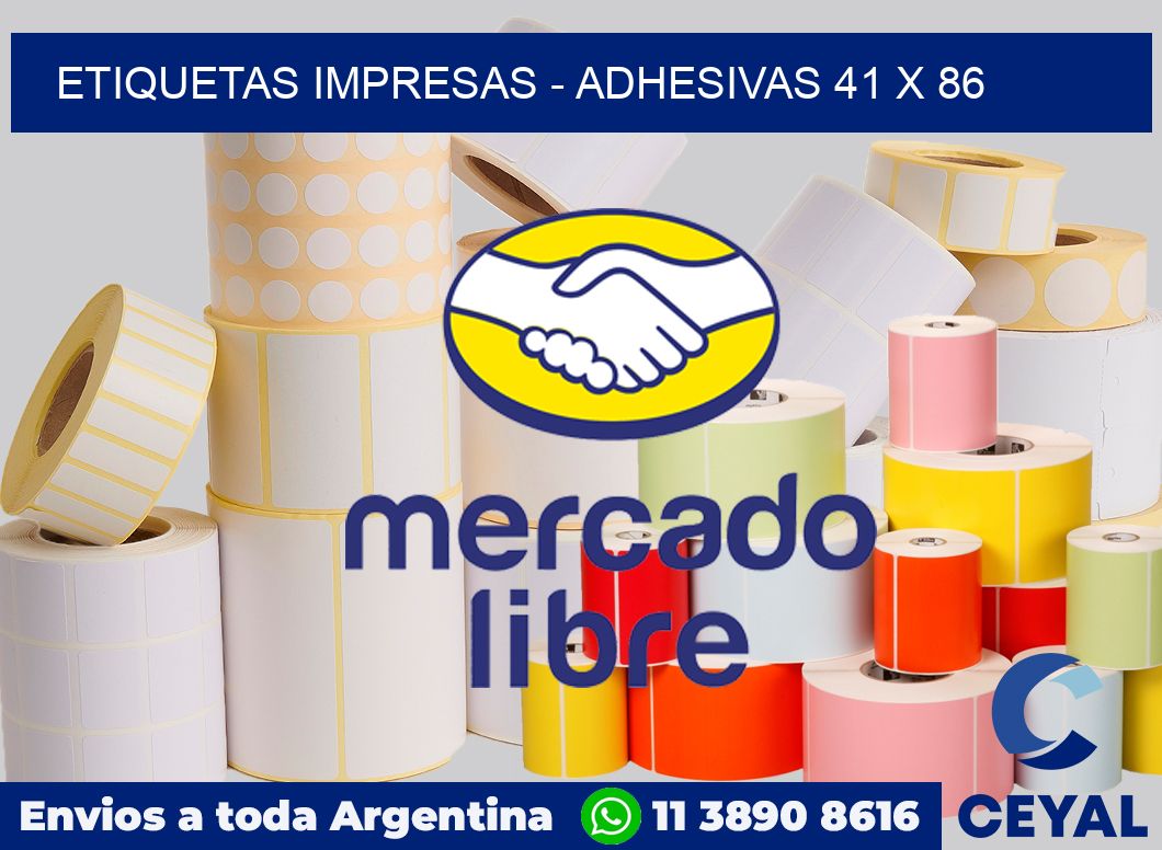 etiquetas impresas - Adhesivas 41 x 86