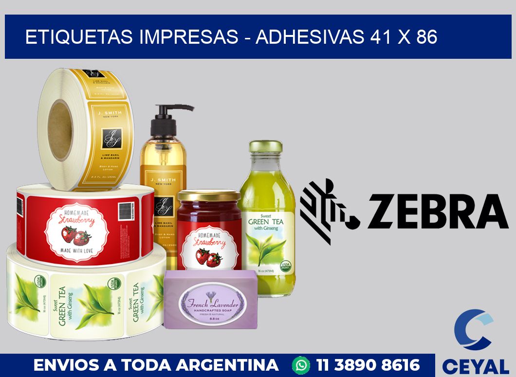 etiquetas impresas - Adhesivas 41 x 86