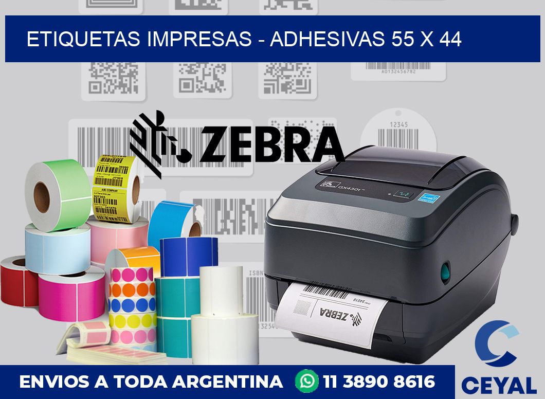etiquetas impresas – Adhesivas 55 x 44