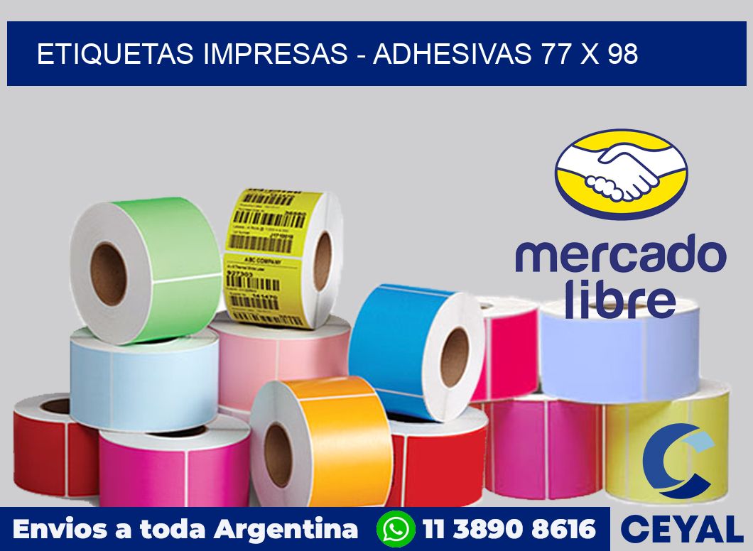 etiquetas impresas - Adhesivas 77 x 98