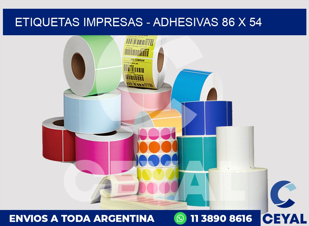 etiquetas impresas - Adhesivas 86 x 54
