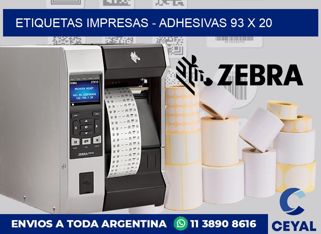 etiquetas impresas – Adhesivas 93 x 20