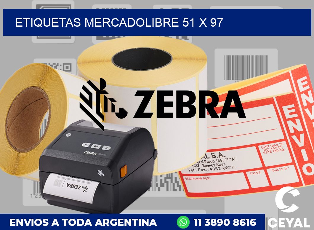 etiquetas mercadolibre 51 x 97
