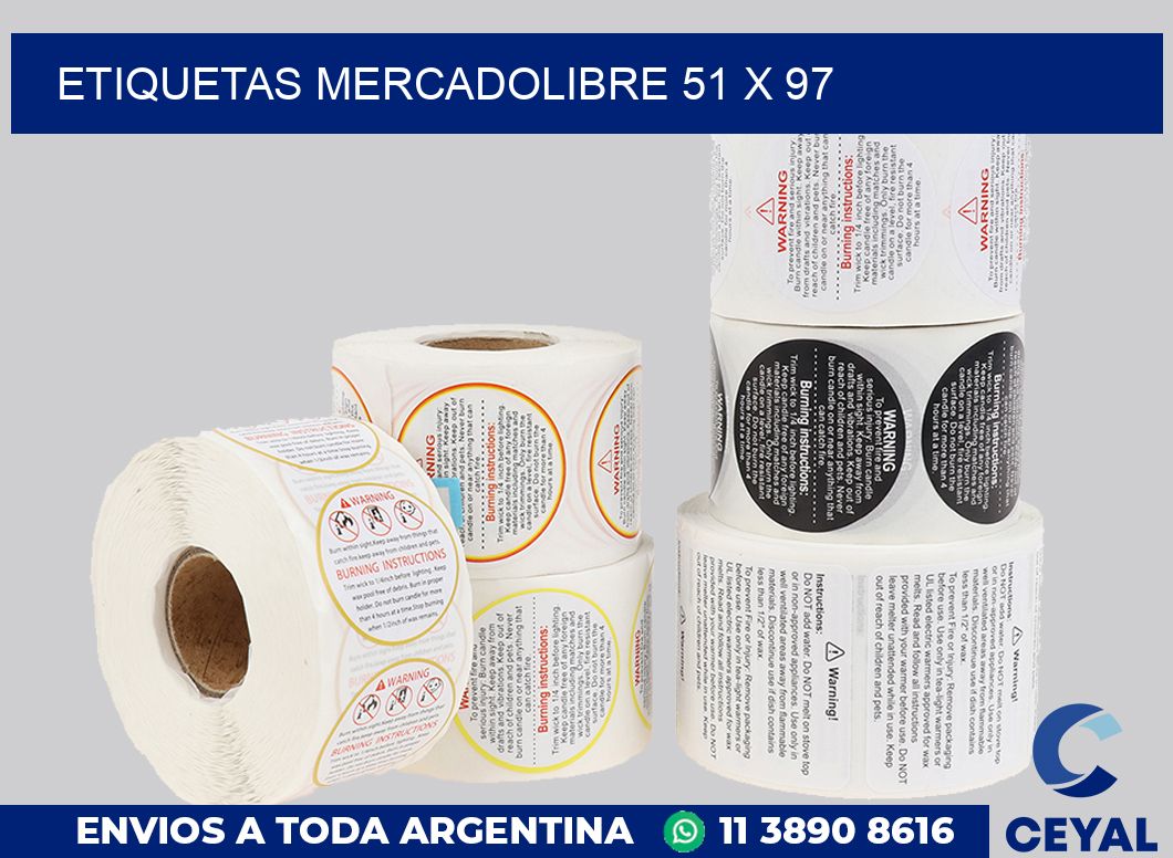 etiquetas mercadolibre 51 x 97