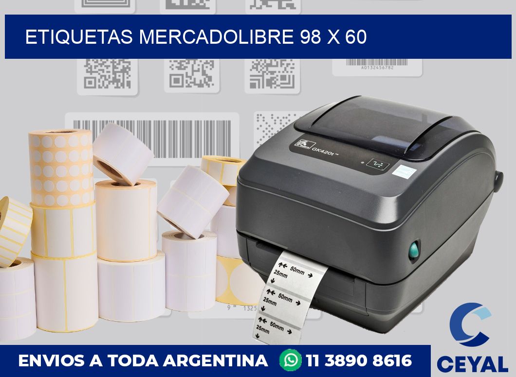 etiquetas mercadolibre 98 x 60