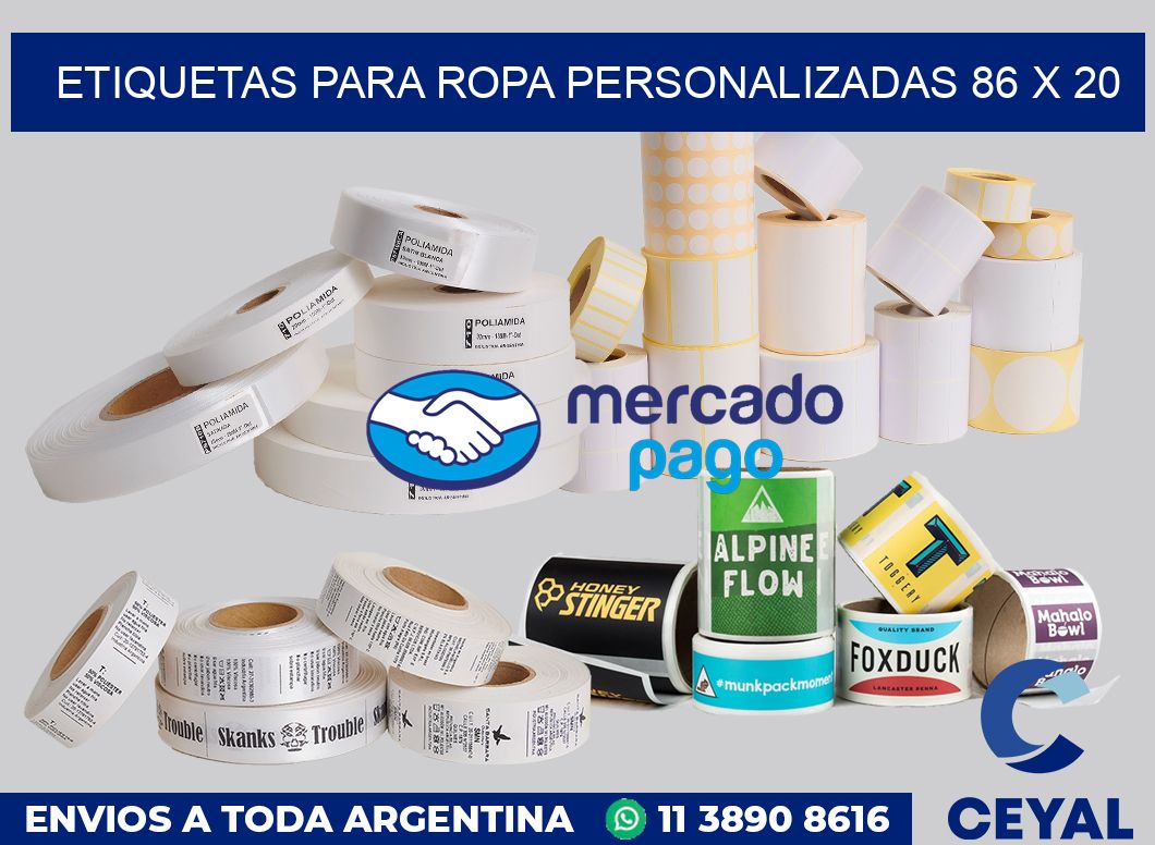 etiquetas para ropa personalizadas 86 x 20
