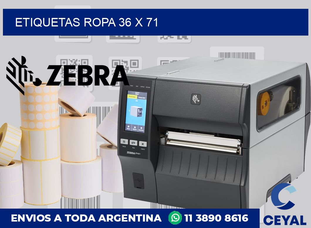 etiquetas ropa 36 x 71