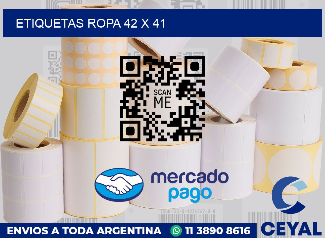 etiquetas ropa 42 x 41