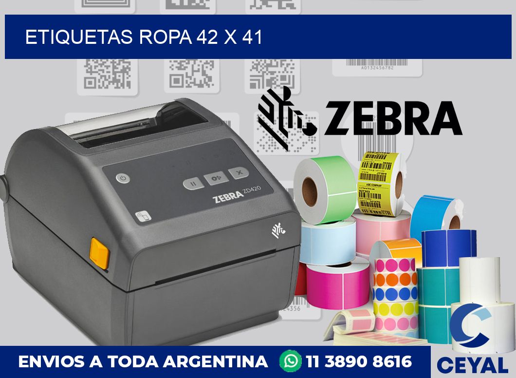 etiquetas ropa 42 x 41