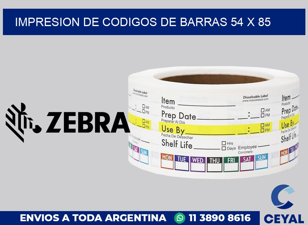 impresion de codigos de barras 54 x 85