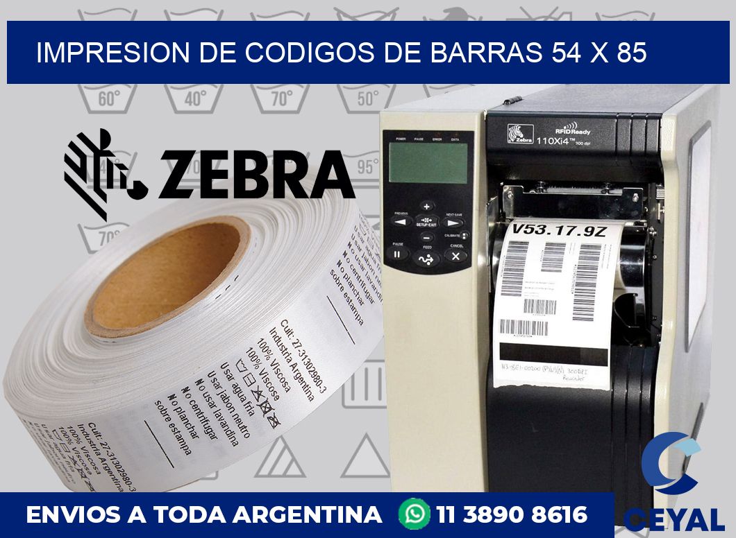 impresion de codigos de barras 54 x 85