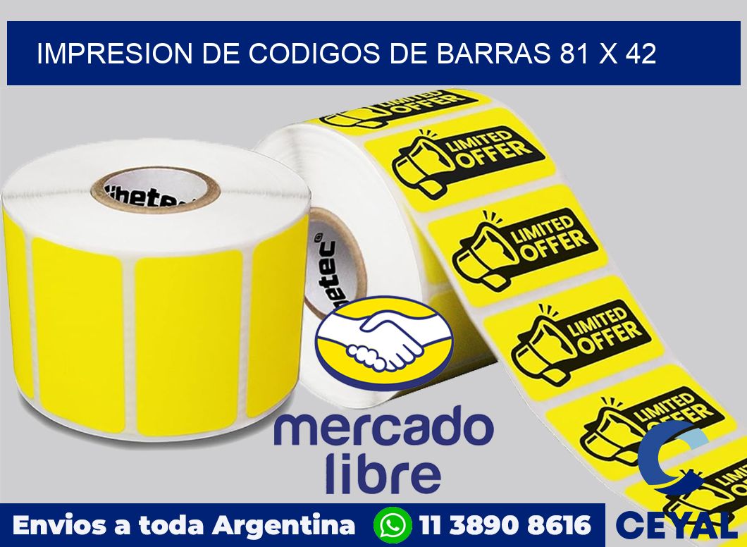 impresion de codigos de barras 81 x 42