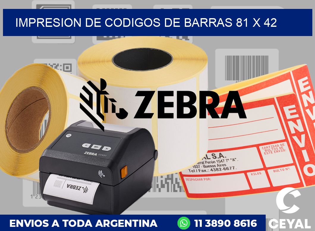 impresion de codigos de barras 81 x 42
