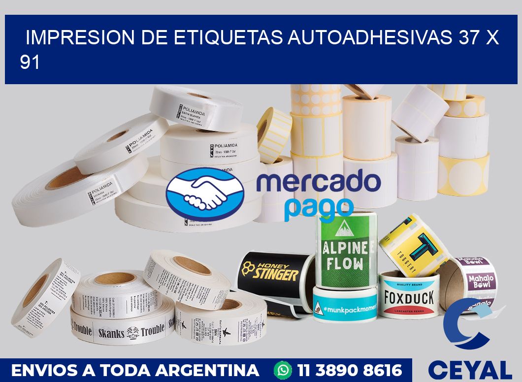 impresion de etiquetas autoadhesivas 37 x 91