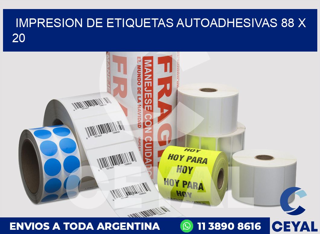 impresion de etiquetas autoadhesivas 88 x 20