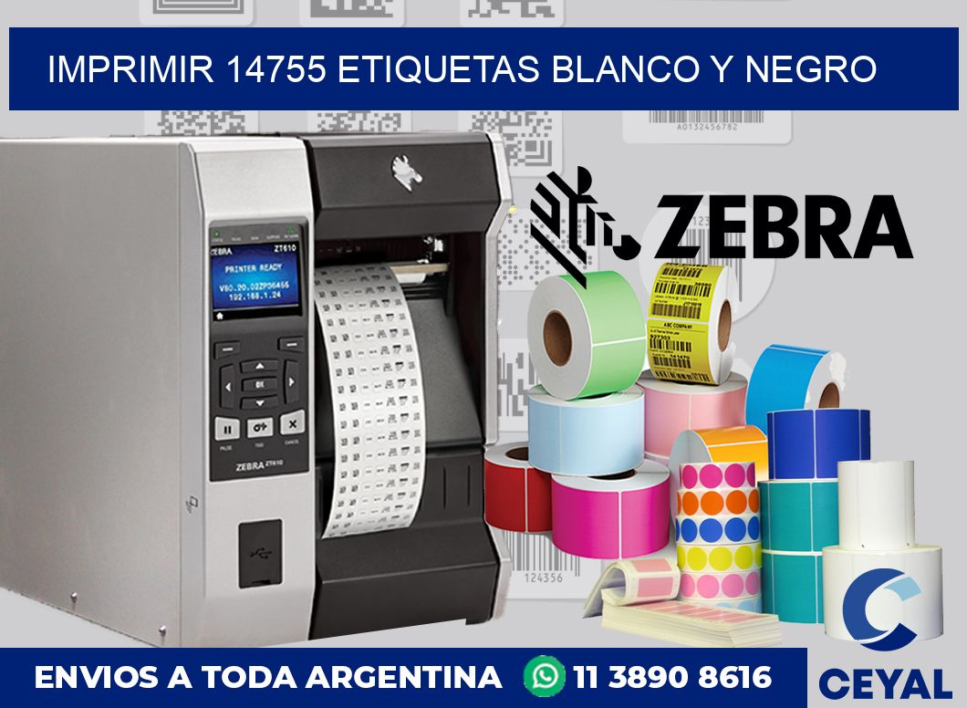 imprimir 14755 etiquetas blanco y negro