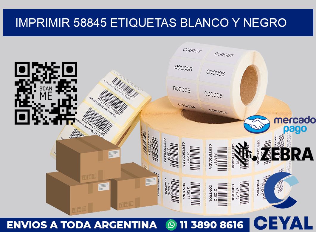 imprimir 58845 etiquetas blanco y negro