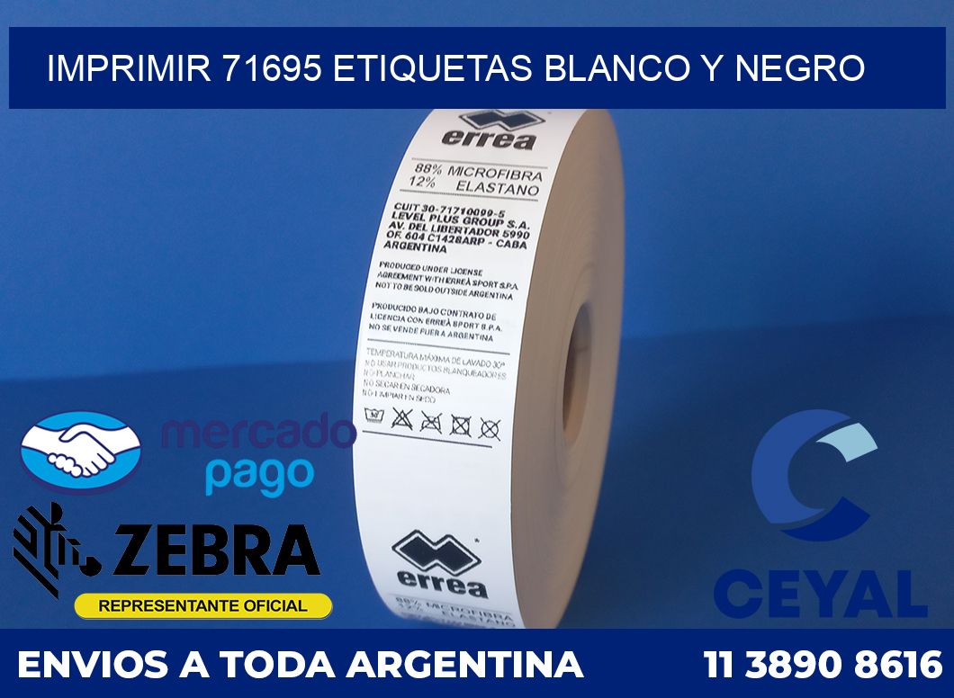 imprimir 71695 etiquetas blanco y negro