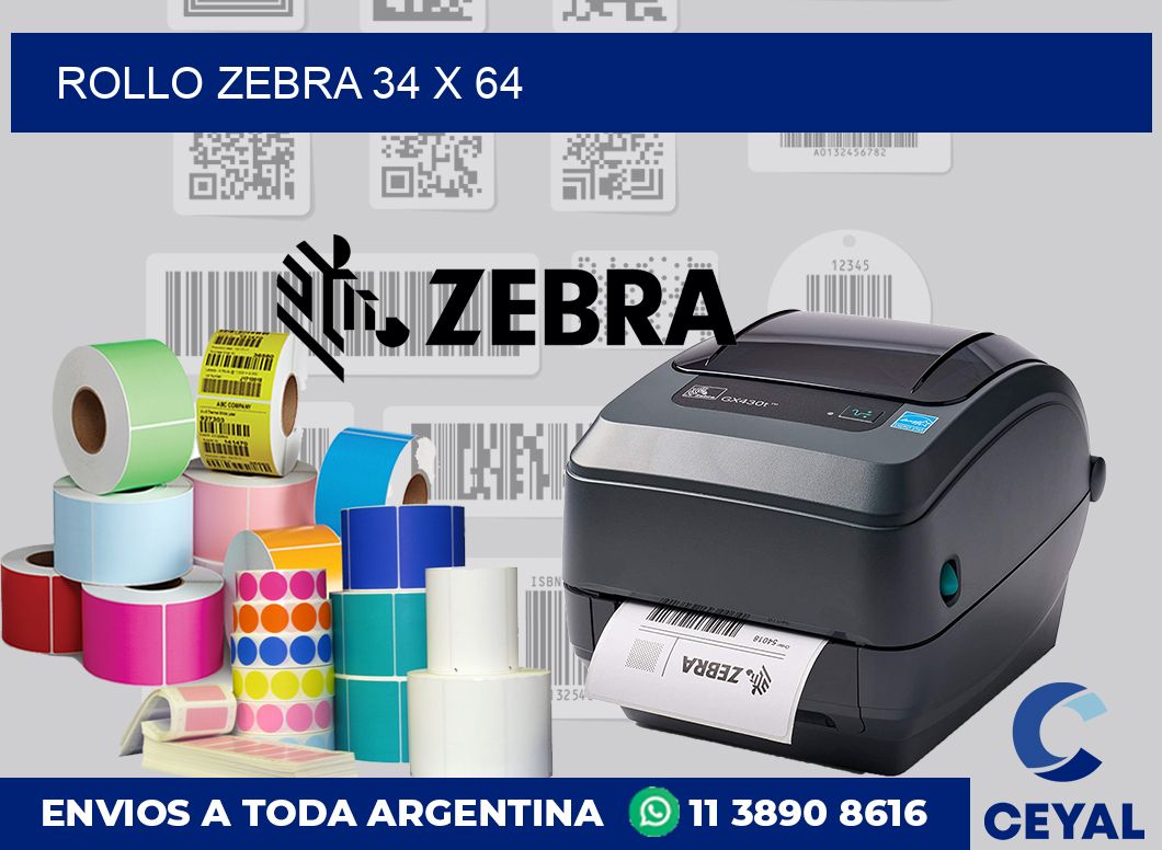 rollo zebra 34 x 64