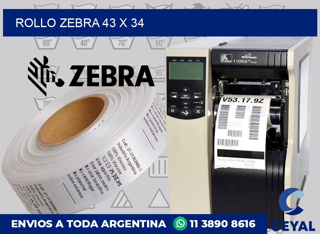 rollo zebra 43 x 34