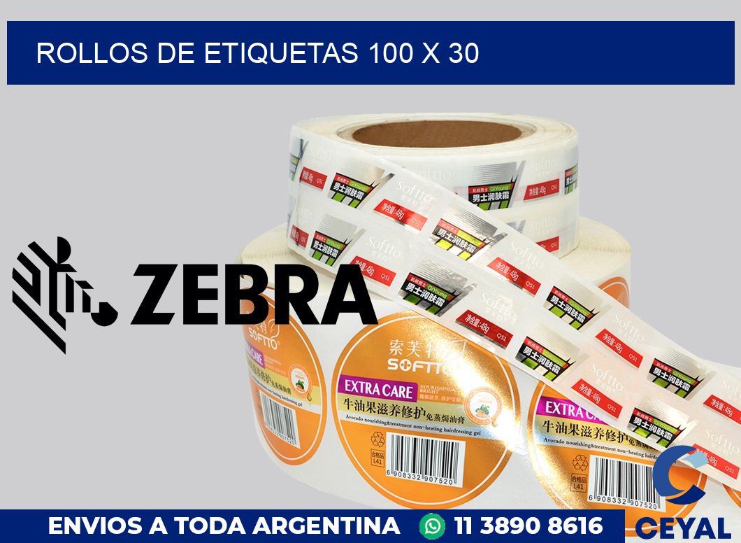 rollos de etiquetas 100 x 30